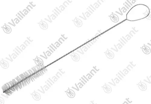Vaillant Reinigungsbürste mit Drahtgriff, ausgestattet mit Borsten am Ende, geeignet zur Reinigung von Heizsystemen oder Rohren.